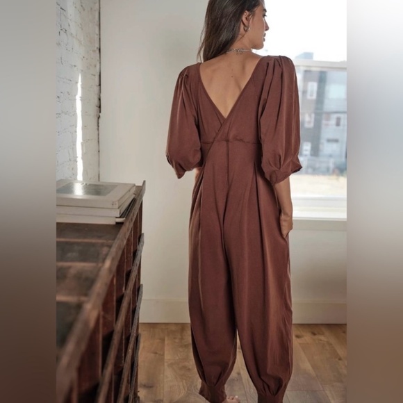 Free People Intimately Lotta Love Romper Size Small Butter Brown - Picture 3 of 6